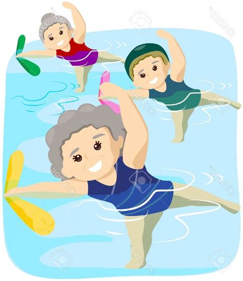 Water Aerobics Clip Art | Senior Exercise Clip Art HD Draw: Water ... | Взрослый фитнес, Хостинг