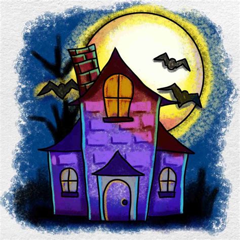 Easy Haunted House Drawing - HelloArtsy