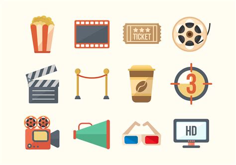 Cinema Movie Vector Icons - Download Free Vector Art, Stock Graphics ...