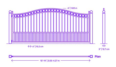 Driveway Gate - Sonoma, Single Dimensions & Drawings | Dimensions.com