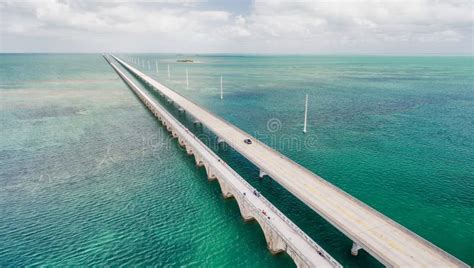 Beautiful Aerial View of Overseas Highway Bridge, Florida Stock Image ...