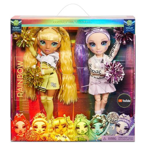 Rainbow High Cheer Fashion Dolls 2 Pack - Sunny Madison and Violet ...