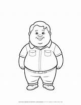 Fat Man Coloring Page Activity sketch template