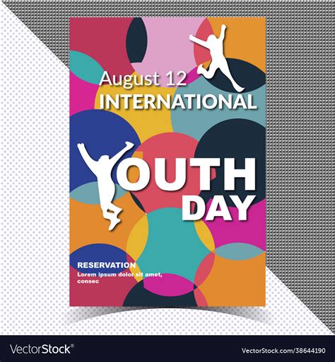 International youth day poster template Royalty Free Vector