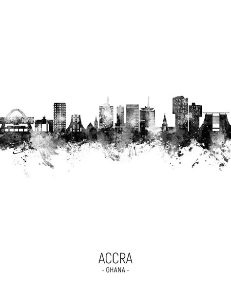 Accra Ghana Skyline #85 Digital Art by Michael Tompsett