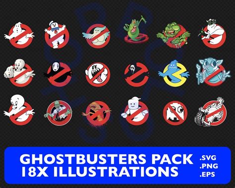 Ghostbusters Logo 18 Version Pack 80s Collection Svg Png PDF Eps, Cricut Printable Download ...