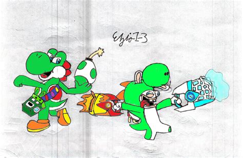 Mario+Rabbids: Yoshi and Rabbid Yoshi 2 by Ezio1-3 on DeviantArt