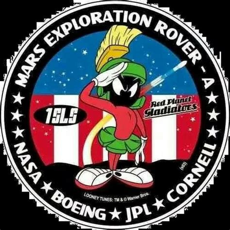 The launch patch for the Spirit Mars Rover, featuring Marvin the ...