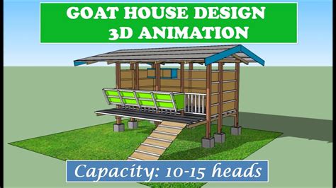 SIMPLE GOAT HOUSE DESIGN 3D Animation using SketchUp | 10-15 heads ...