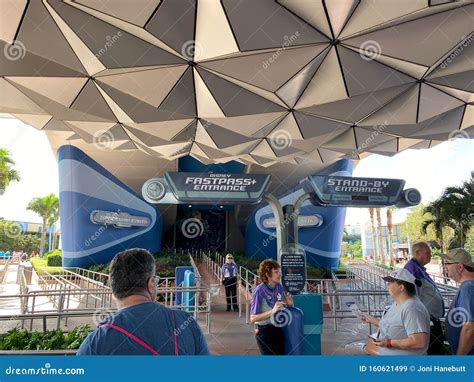 The Entrance To Disney World EPCOT Theme Park Where Employees Scan the Guests Tickets and ...