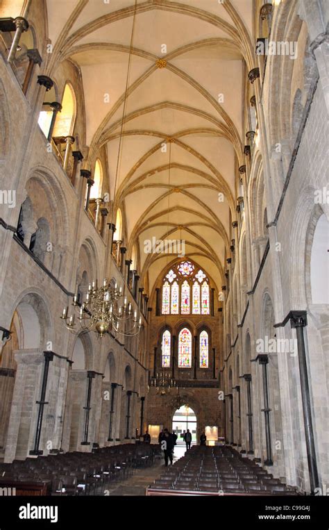 Interior nave of Chichester Cathedral, Chichester, West Sussex Stock Photo, Royalty Free Image ...