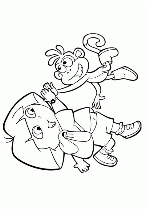 Kids-n-fun.com | Coloring page Dora the Explorer Dora and Boots