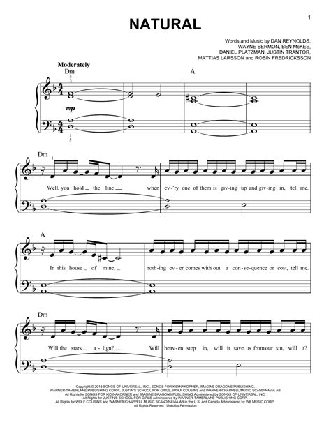 Natural (Easy Piano) - Print Sheet Music Now