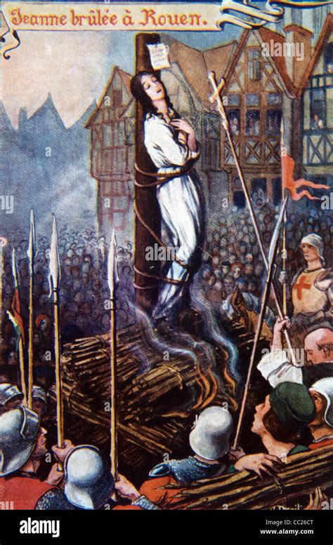 Saint Joan of Arc (1412-31) Being Burnt at the Stake at Rouen (1431 ...