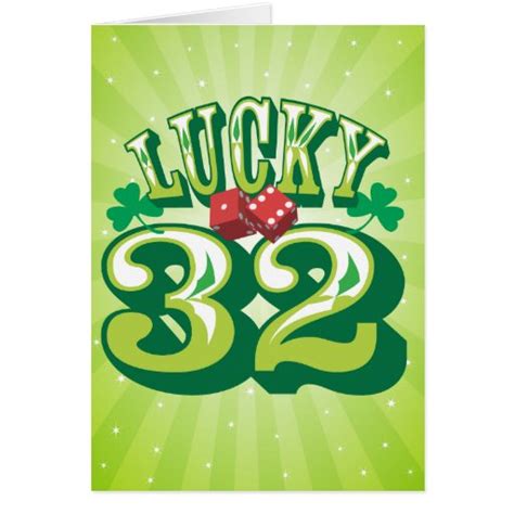 Lucky 32 Birthday Card | Zazzle