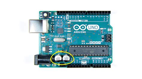 THE PARTS OF AN ARDUINO UNO PCB