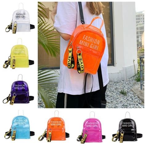 DIA WJS PVC Transparent PVC Backpack Mountaineering Bag Storage Bag Knapsack Waterproof Large ...