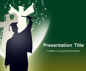 Free Graduation PowerPoint Template Green Background - Free PowerPoint Templates - SlideHunter.com