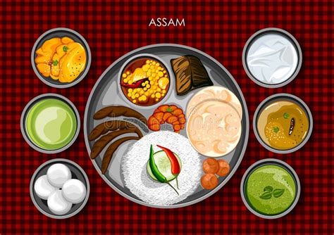 Traditional Bihari Cuisine and Food Meal Thali of Bihar Stock Vector ...