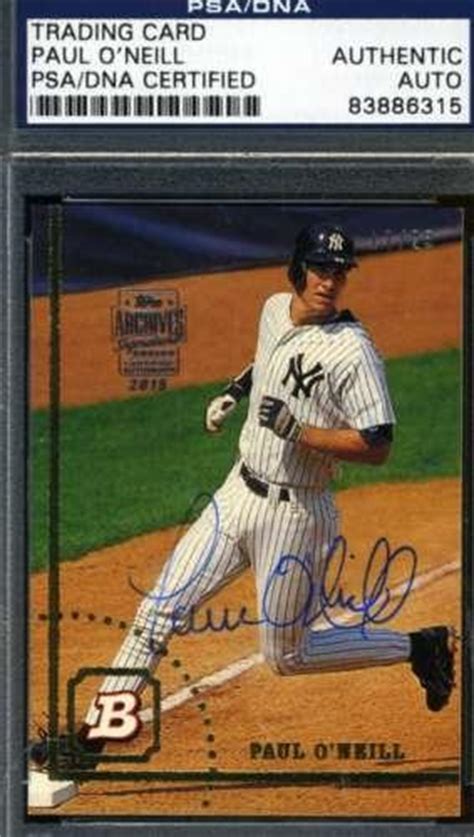 Paul O'Neill Baseball Slabbed Autographed Cards