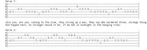 Hanging tree- tabs Works perfectly | Guitar chords and lyrics, Music guitar, Guitar tabs