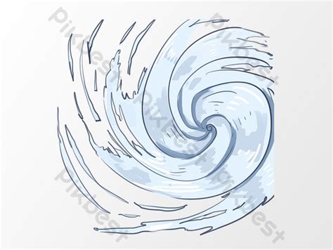 Drawing Cartoon Small Fresh Natural Disaster Typhoon Rotation PNG ...