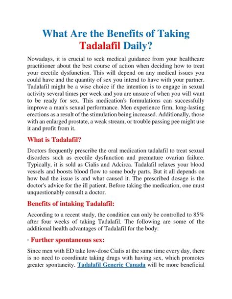 PPT - What are the benefits of taking Tadalafil daily PowerPoint Presentation - ID:11932326