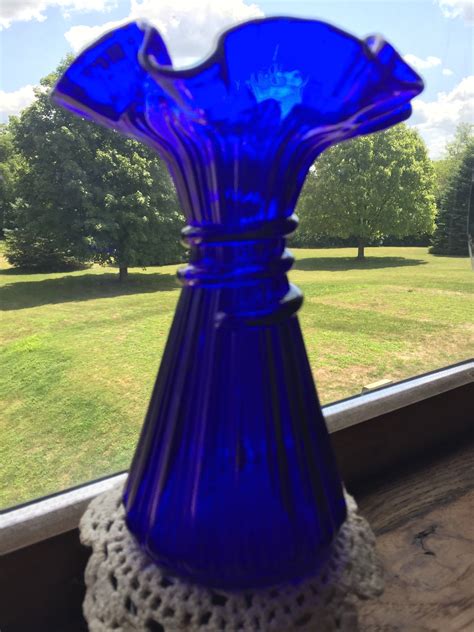 Vintage Fenton Wheat Vase cobalt blue vase art glass signed | Etsy | Cobalt blue vase, Blue vase ...
