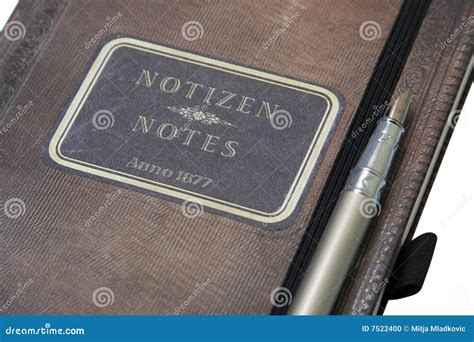 Diary with pen stock photo. Image of brown, notebook, write - 7522400