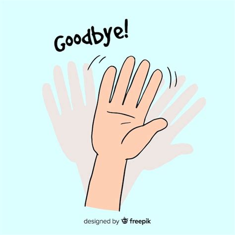 Premium Vector | Hand drawn goodbye waving background