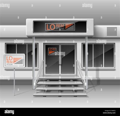 Template for advertising 3d store front facade. Shop exterior for ...