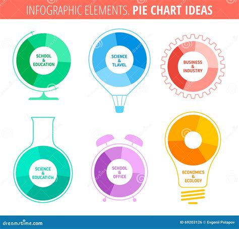 Pie chart ideas stock vector. Illustration of finance - 69203126