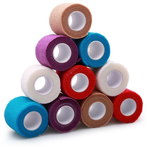 LotFancy 10 Pcs Self Adhesive Bandage Wrap, 2 in x 5 Yards, Multi-color - Walmart.com