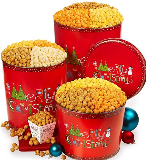 Merry Christmas Popcorn Tins | Christmas popcorn, Christmas popcorn ...