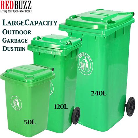 REDBUZZ Outdoor Garbage Bin Recycle Bin Plastic Trash Bin Large ...