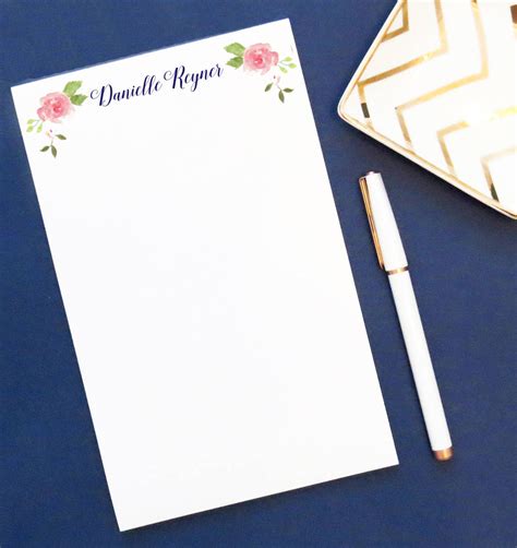 Floral Personalized Note Pads for Women Stationery Paper - Etsy