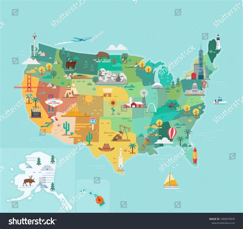 American Landmarks Map