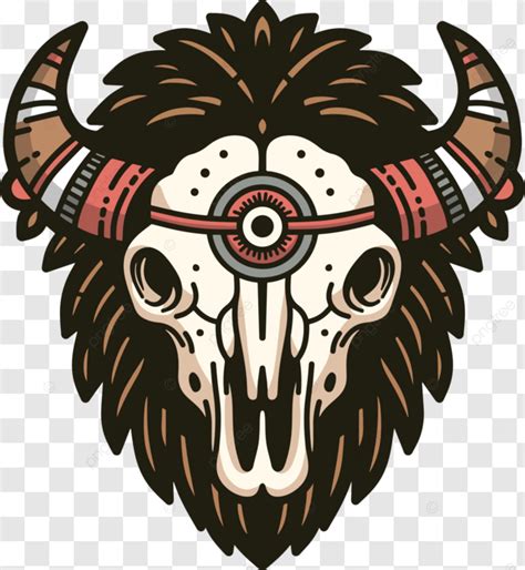 Bison Skull Native American Vector, Bison, Skull, America PNG and Vector with Transparent ...