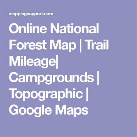 Online National Forest Map | Trail Mileage| Campgrounds | Topographic ...