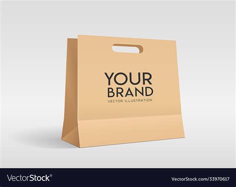 Brown piercing bag paper bag mock up design Vector Image