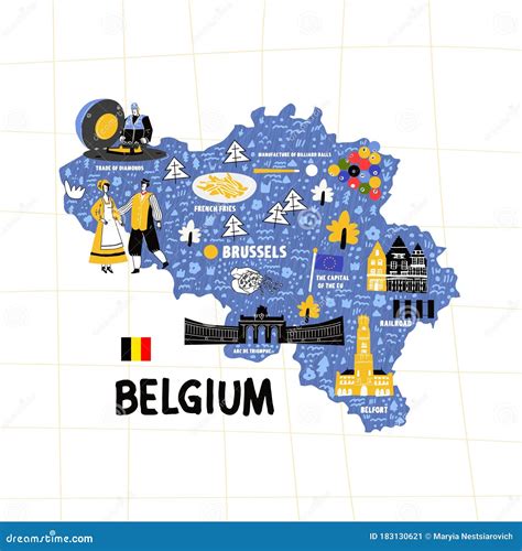 Belgium Map Hand Drawn Vector Illustration Flag Stock Vector ...