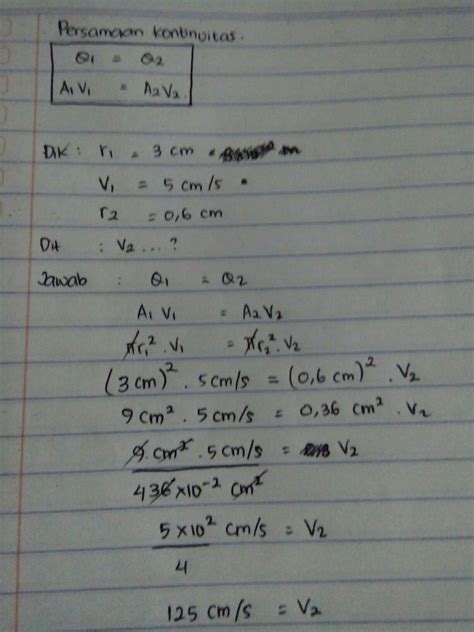 air mengalir melalui pipa yang berjari-jari 3cm kemudian dikeluarkan melalui sambungan saluran ...