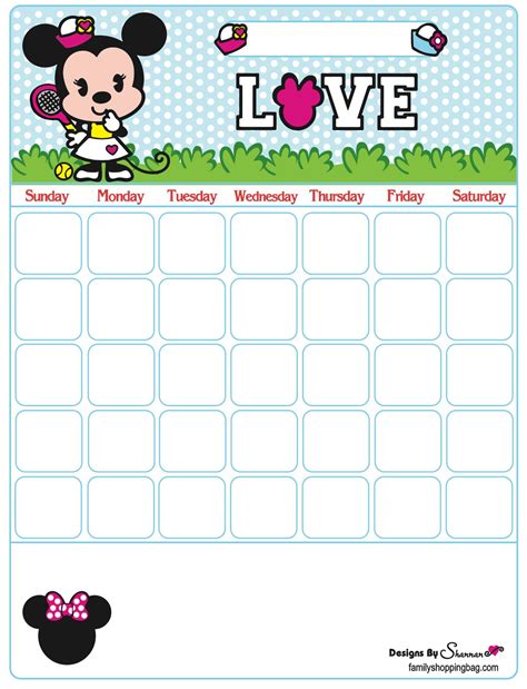 Minnie's Mouseke Calendar - Printable Word Searches