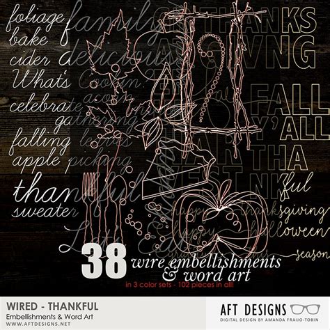 Wired - Thankful Word Art & Embellishments by AFT Designs - Amanda Fraijo-Tobin @http://bit.ly ...