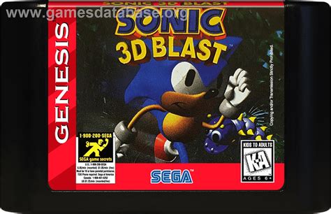 Sonic 3D Blast - Sega Genesis - Artwork - Cartridge