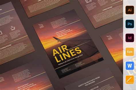 Airlines Aviation Flyer Template Graphic by Amber Graphics · Creative Fabrica