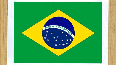 Brazil Flag Drawing Easy - How to Draw Brazil Flag/National Flag of Brazil - Brazilian flag ...