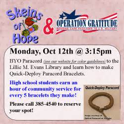 LME TeenSpace: Operation Gratitude ~ Paracord Bracelets