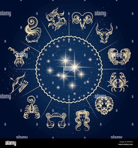 I simboli dello zodiaco e oroscopo circle, astrologia e mistico di ...