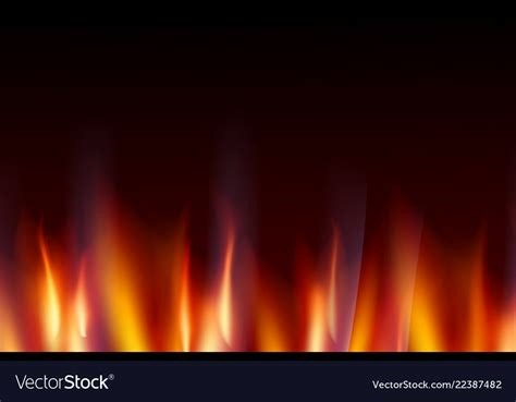 Burn flame fire dark background Royalty Free Vector Image